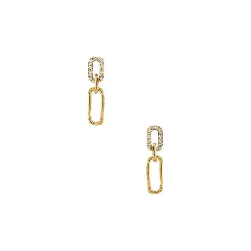 SHASHI Justice Pave Earrings in Gold