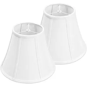 Set of 2 White Bell Fabric Lamp Shades 6.7"x13"x10" Spider Fitter Replacement Lampshades for Table Lamps Easy Assembly for Living Room Bedroom Home Decoration