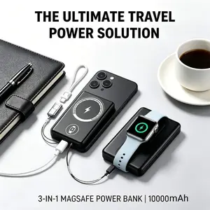 5000mAh 3-in-1 Magnetic Power Bank - Qi2 35W Fast Charging for iPhone, Apple Watch & AirPods, Portable MagSafe Charger with USB-C, Gen Z Must-Have