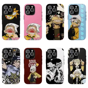 Retro Anime s0ul eater Phone Case,Aesthetic durable phone Cover,Sun and Moon Print for iPhone 17 16 15 14 13 12 11 8 7 for Samsung Series,Shockproof Protective Dual-Layer design phone case,Maka Albarn phone Cover,perfect gift for fans