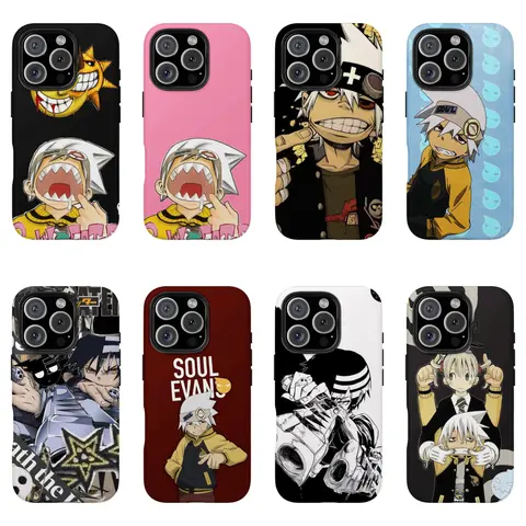 Retro Anime Soul Eater Custom Polycarbonate Cellphone Case - Maka Albarn Sun-and-Moon Print, Shockproof Protection, Wireless-Friendly, Dual-Layer Smartphone Protector for iPhone 17/16/15/14/13/12/11/8/7 & Samsung Devices, Aesthetic Fan Gift Accessory