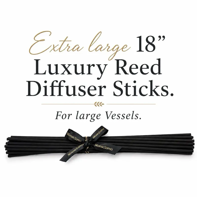 18 Inch XL Diffuser Sticks – 25 Pack, (45cm) Long, 5mm Thick, No Glue Tips, Strong Scent Throw, Replacement Diffuser Reeds