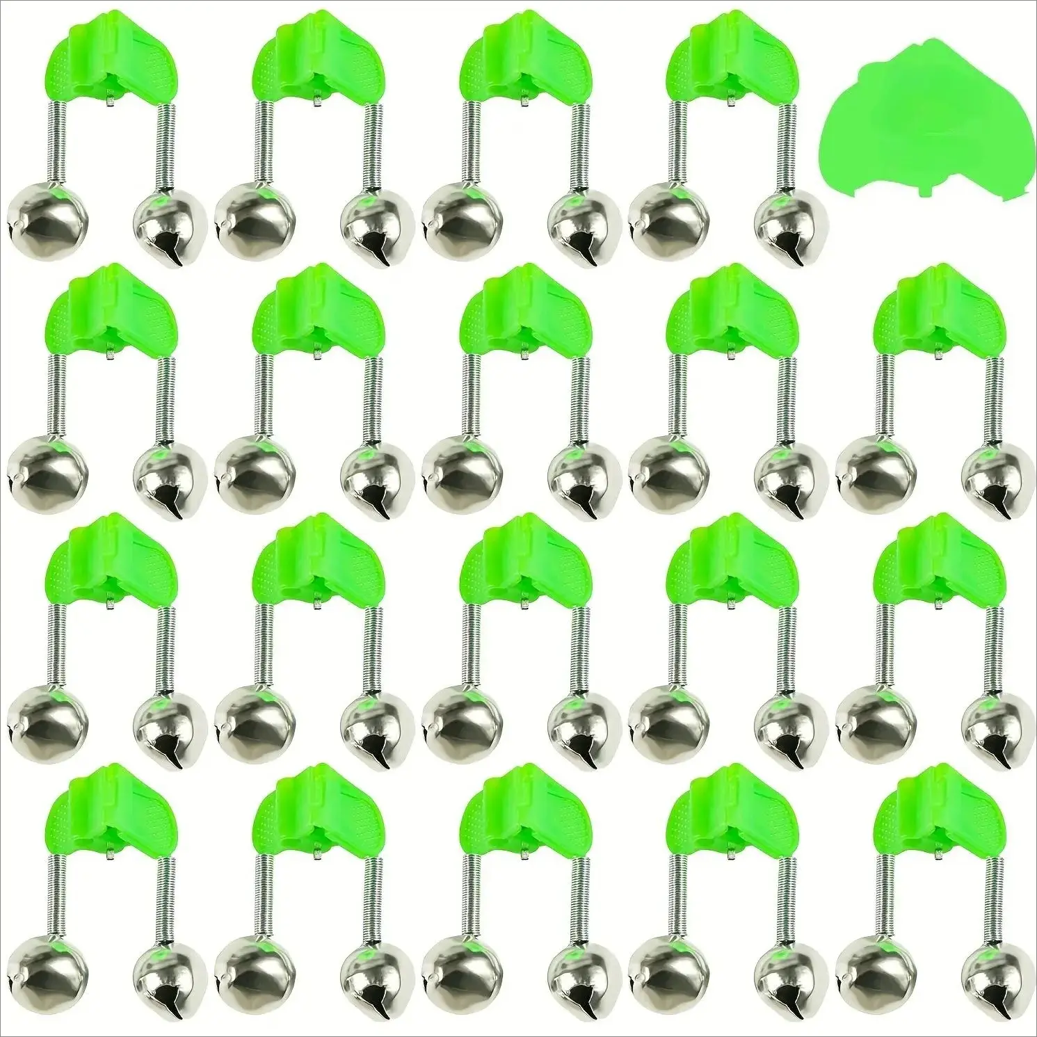 20/50/100Pcs Double Ring Fishing Bells with Plastic Clips, Portable Alarm Bells, Practical Accessories for Outdoor Fishing