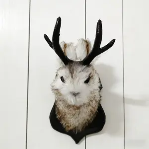 Jackalope Head Resin Wall Hanging Ornament, Animal Specimen Style Wall Art, Home Decoration, Unique Gift Ideas, Hangable, Wall Ornaments