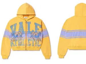 Vale Forever Yellow Bighorn Zip Up Hoodie Print Graphic Shirt Y2K Shirt Unisex  Streetwear Graphic Tee