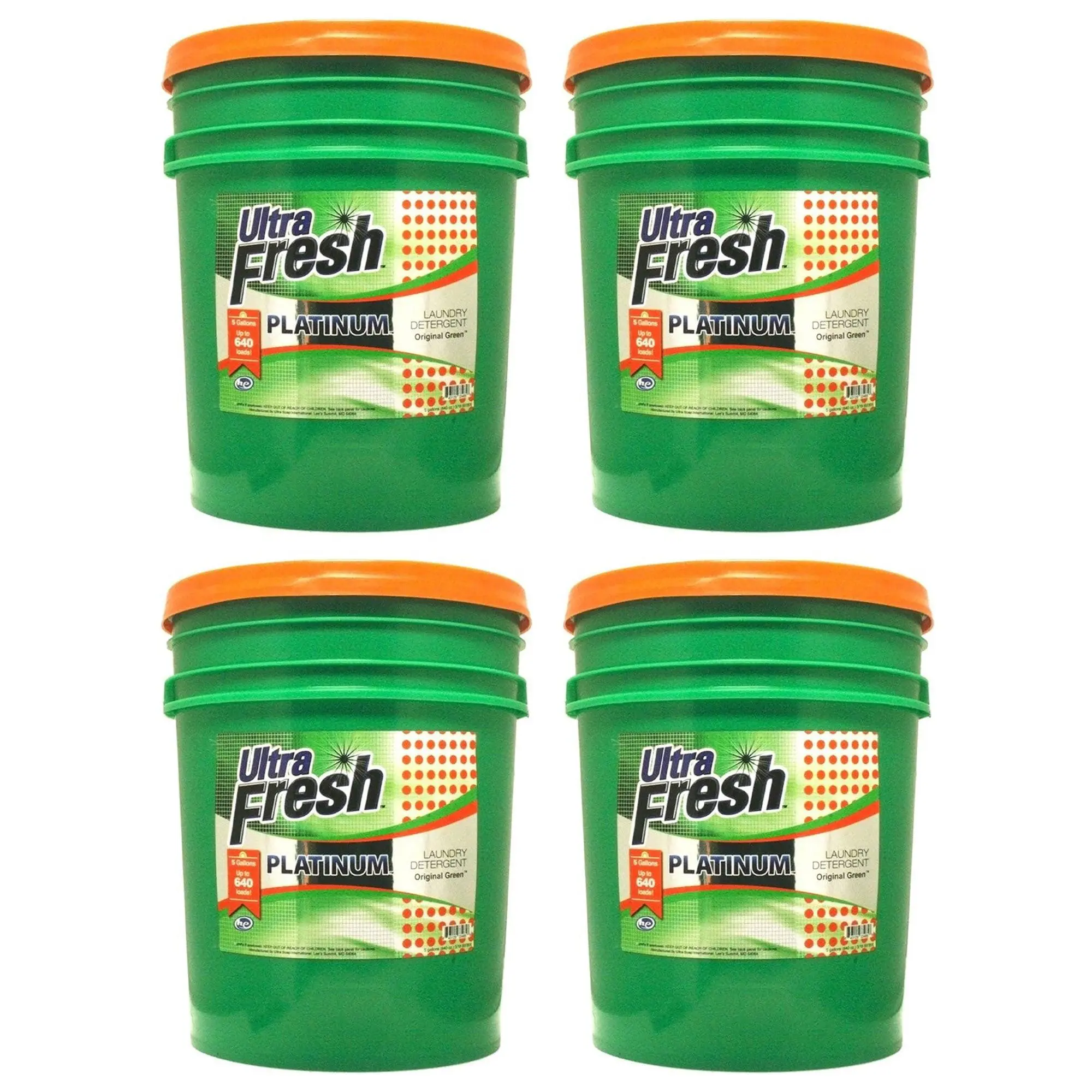 Ultra Fresh 3X Platinum 5 Gallon Laundry Detergent, Up to 640 Loads (4 Pack)