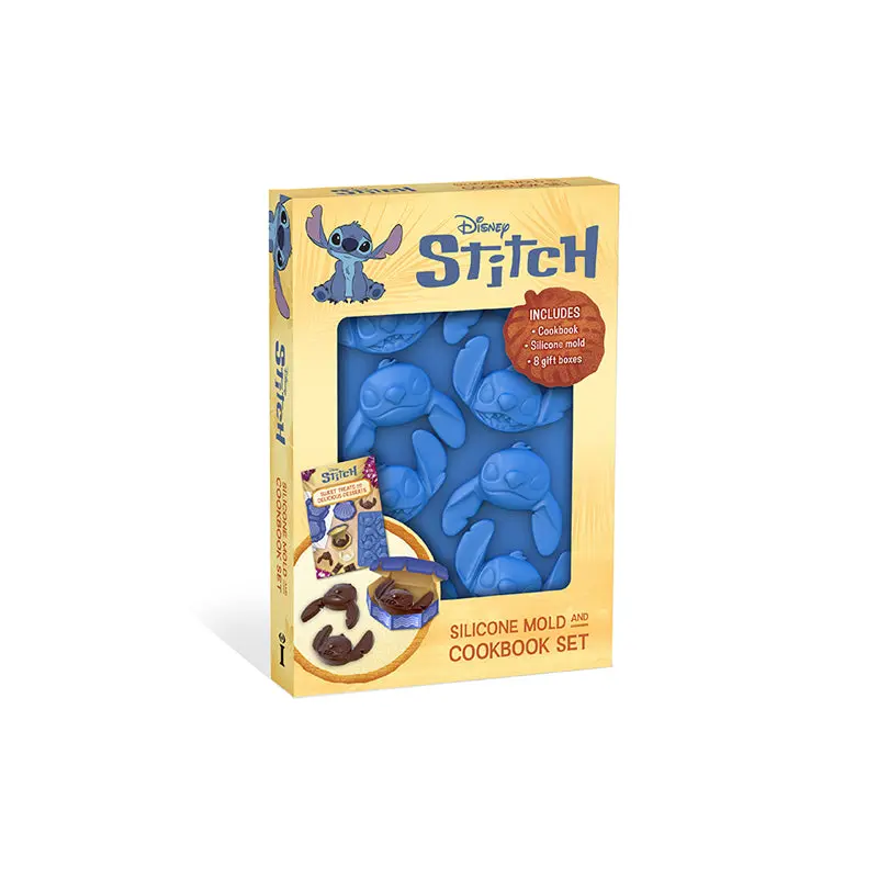 Official Disney Stitch Reusable Silicone Mold and Cookbook Set - 8 Molds, Silicone Crafting & Cooking Tools, Recipe Book for Cooks of All Ages