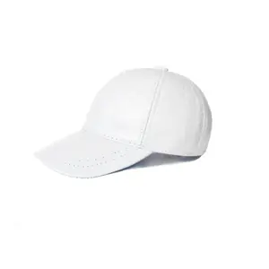 Lukkizara White Genuine Lambskin Leather Unisex Baseball Cap - 100% Water Resistant Adjustable Velcro Strap Classic Style for Men & Women
