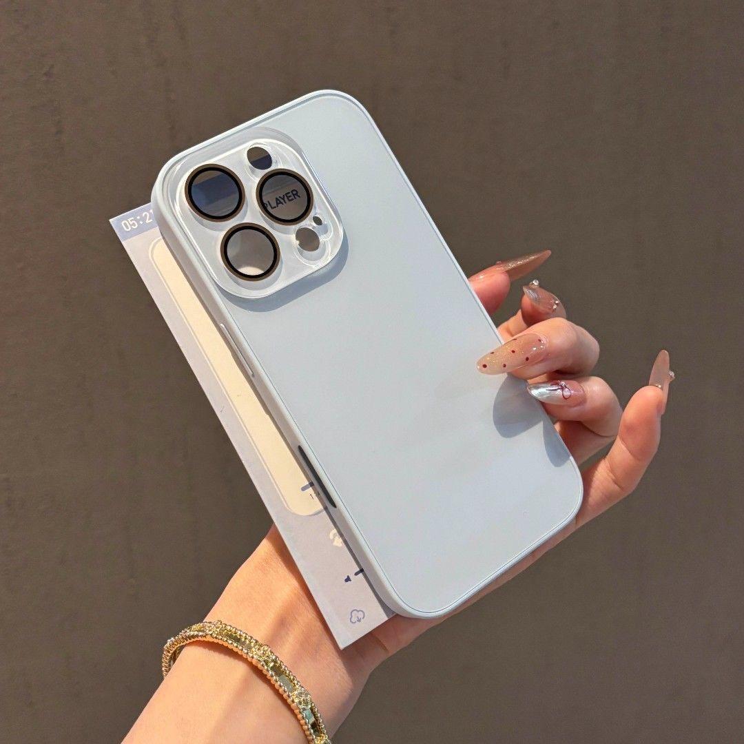 Candy Macaron Series &ndash; Skin-Feel Crystal Clear Case for iPhone 17, 16, 15, 14, 13 Pro Max &ndash; Soft TPU Bumper + Hard PC Back &ndash; Full Lens Coverage &ndash; Cute, Minimalist, Pink & White