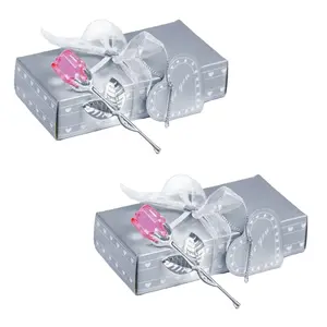 2Counts Crystal Cut Rose Ornament, Anti-Break Base Wedding Home Decor, Valentine's Day Christmas Gift Box Set, High-End Floral Arrangement Kit
