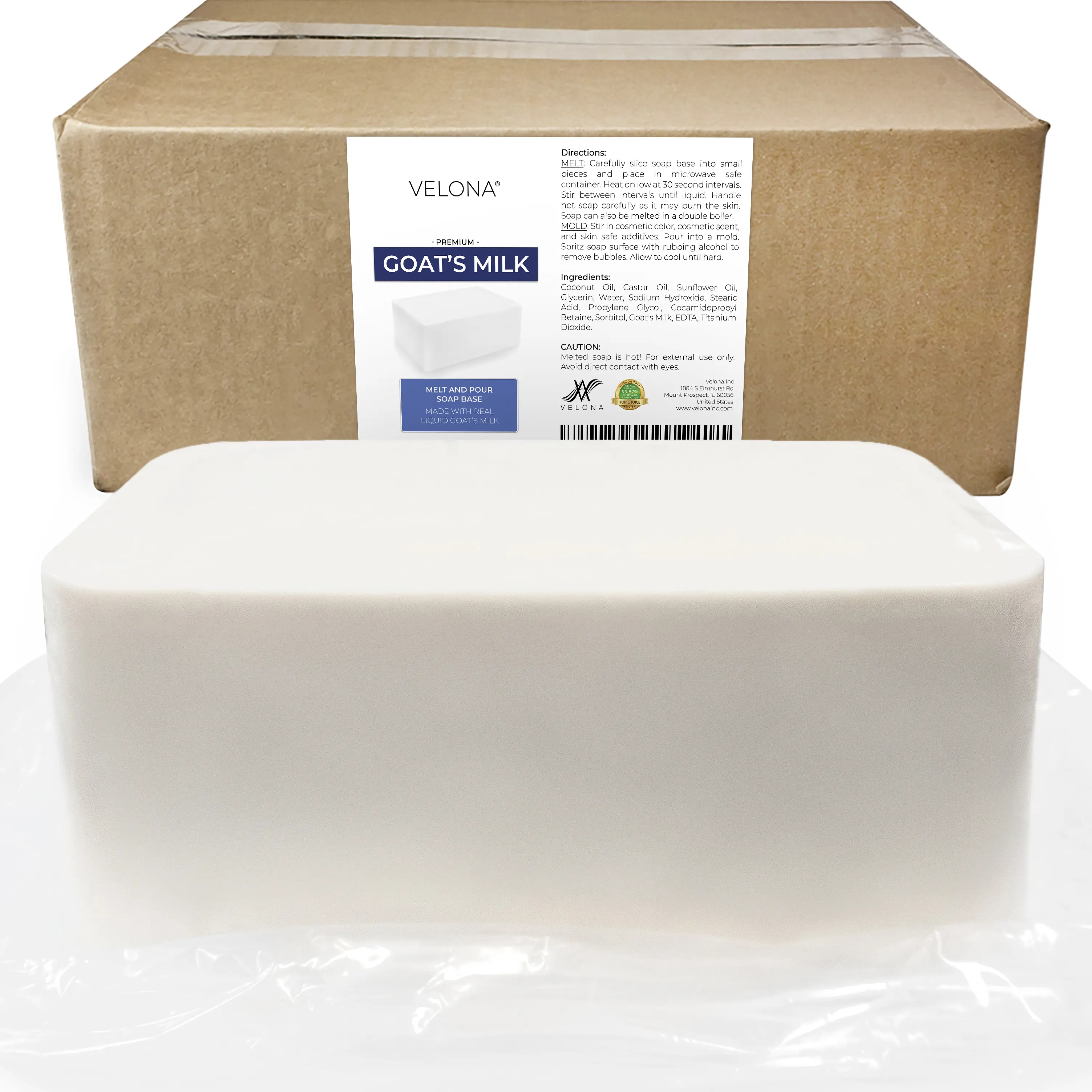 25 LB - Goats MILK Soap Base by Velona | SLS/SLES free | Melt and Pour | Natural Bars For The Best Result for Soap-making