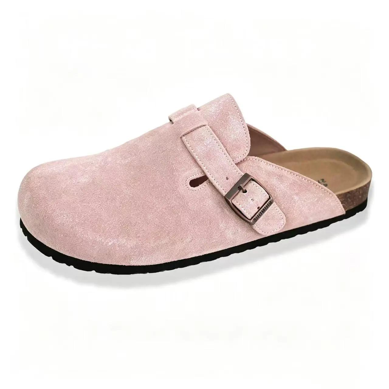 SNOWIND  Women Vintage Suede Cork Mules Adjustable Strap Closed Toe Slip On Casual Non Slip Platform Clogs