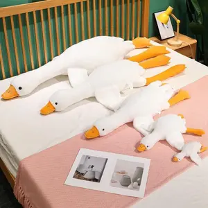 Cute Big White Goose Plush Pillow Toy, Sleeping Doll, Large Doll for Girls and Children, Bed Sleeping Leg-Hugging Toy