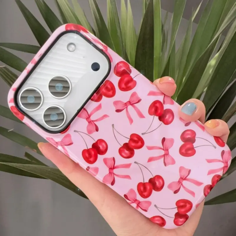 Labzone for iPhone 17 16 15 14 13 Magnetic Phone case - Protective Cover for Apple Phones 17 Air,  Cherry & Bow Design Case [Applicable to Magsafe]