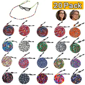 20 Pcs Eyeglass Holder Strap, Glasses Strap Cord Lanyard, Sunglass Retainer Chain for Men Women, Multicolor Eyewear String Safety Band