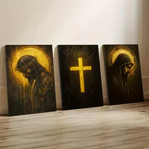 3-piece framed canvas painting Halloween interior decoration, home autumn decoration, local warehouse, wall decoration, home bedroom kitchen living room bathroom, hotel cafe office decorative art canvas wall painting