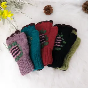 Hand Crocheted Winter Fingerless Gloves,  Fleece Lined Hand Warmers, Non Itchy Gloves, Handmade Warm Wrist Warmer, Unisex Style