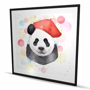 Begin Home Decor C1FM484800GUWS 48 x 48 in. Artist Panda - Wildlife Children Art Framed Print Wall Art for Decor