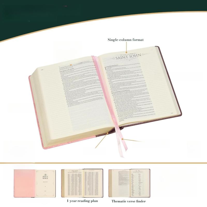 KJV Holy Bible, Note-taking Bible, Faux Leather Hardcover - King James Version, Brown/Pink (KJV Note-taking Editions)