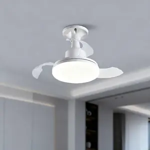 memorialday—Modern Smart Retractable Ceiling Fan with LED Light & Remote – RGB Color-Changing, 3-Speed Airflow, Adjustable Mood Lighting”