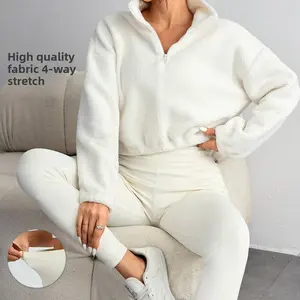 Women's Fleece Sweatsuit 3 Piece Set Casual Loungewear Yoga Workout Athletic Outfits