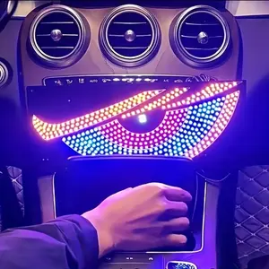 2PCS LED Devil's Eye Car Mirror USB Powered 11 Modes for Cool Car Atmosphere Lighted Design Without Battery Easy Installation