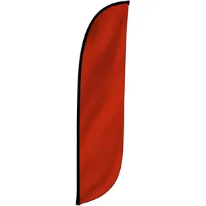 Feather Flag Banner - 12 Feet Tall Advertising Flags for Outdoor Business and Events Promotion - Swooper Flag Only - Solid Color Flags - Red (10M1200067)