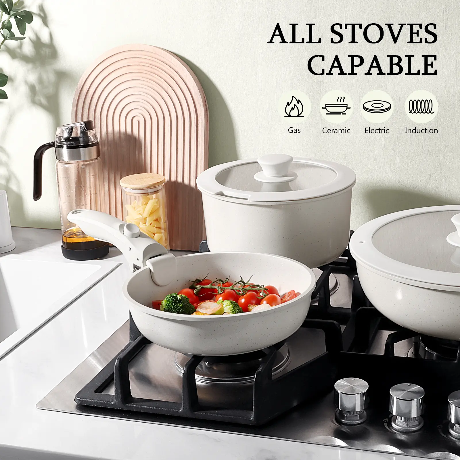 GIPP Premium 11pcs-Red Outdoor Kitchen Cookware Set