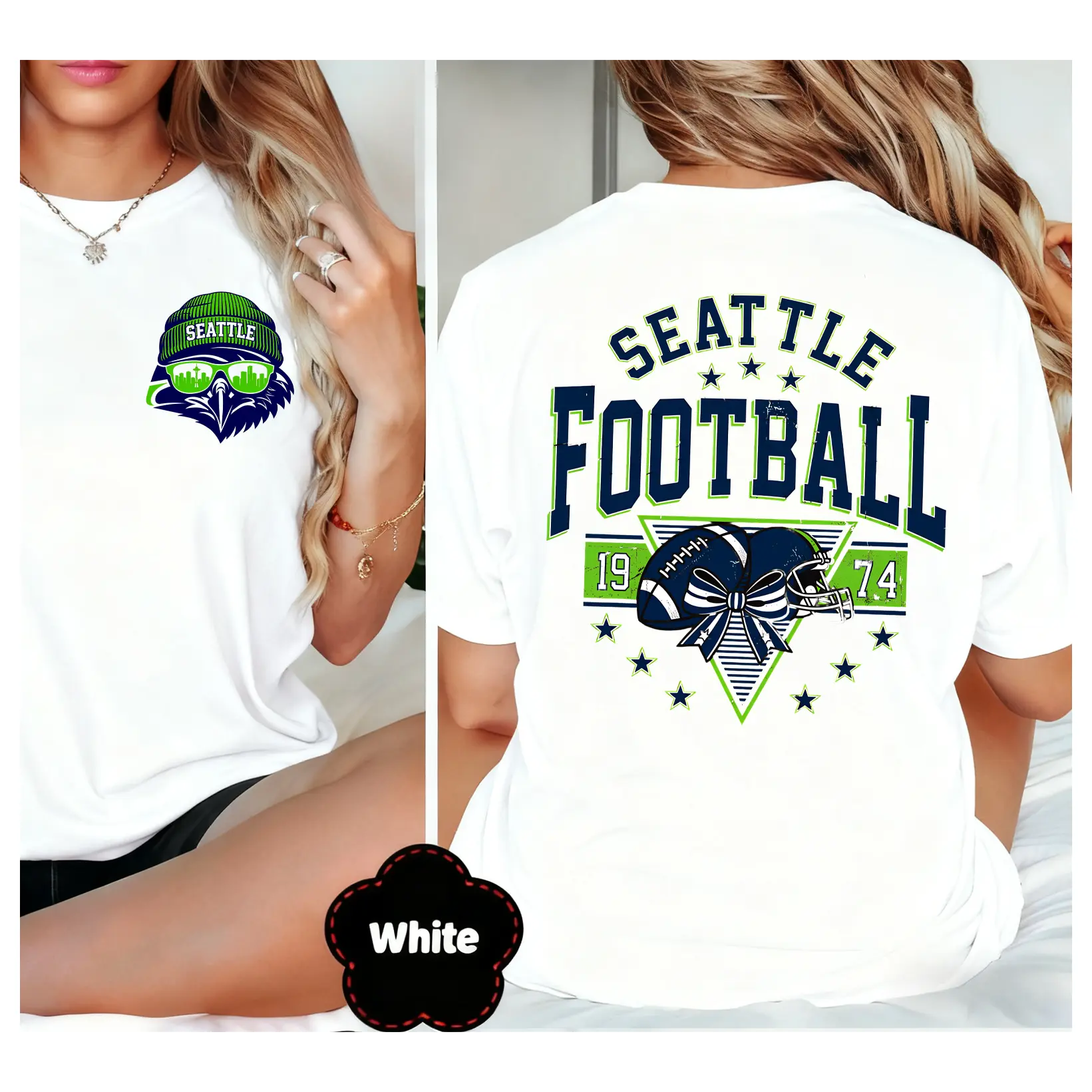 100% Cotton Vintage Seattle Football T-Shirt, Seattle Football Fan Tee, Game Day Apparel, Football Team Graphic Shirt, Champion Pride Shirt for Fan