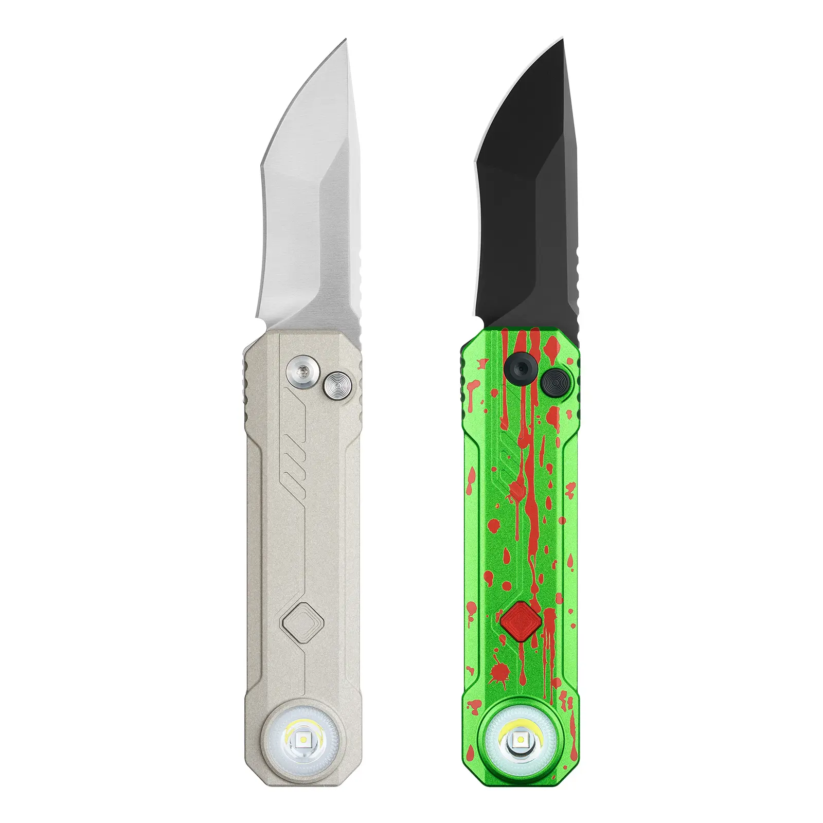 OKNIFE LK 2-in-1 EDC Survival Tool Pocket Knife - M390 Blade, USB-C Rechargeable Flashlight, Compact Outdoor Multifunctional Tool for Home, Camping, Outdoor Multifunctional Tools,summerfinds