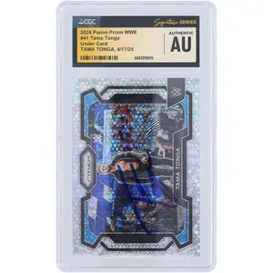 Tama Tonga WWE Autographed 2024 Panini Prizm Under Card Prizm #41 CGC Fanatics Witnessed Authenticated Card - Fanatics Authentic Certified