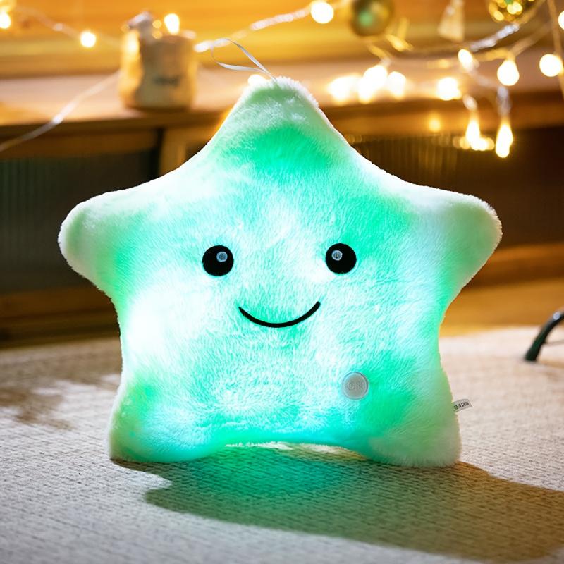 1PC Light Up Star Plush, Soft Stuffed Animal with Steady/Flashing Glow, Battery Operated, Bedroom Decor Night Light, Perfect Birthday/Christmas Gift for Toddlers Boys Girls