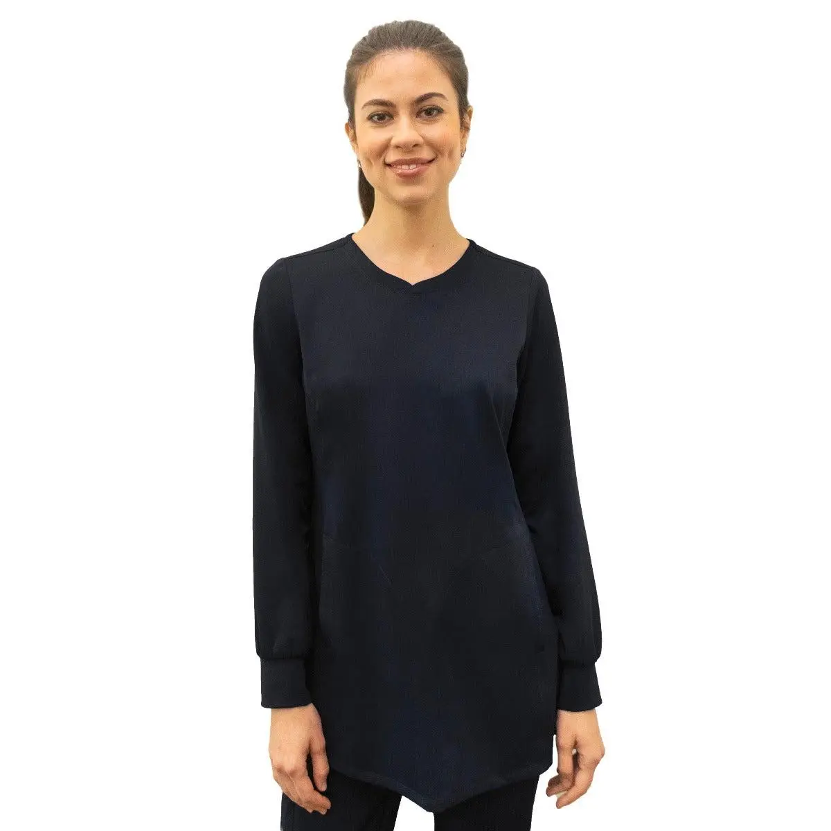 Healing Hands HH Works Fatima 4001 Women's Long Sleeve Scrub Top | V-Neck & Knit Cuffs | XS-3XL