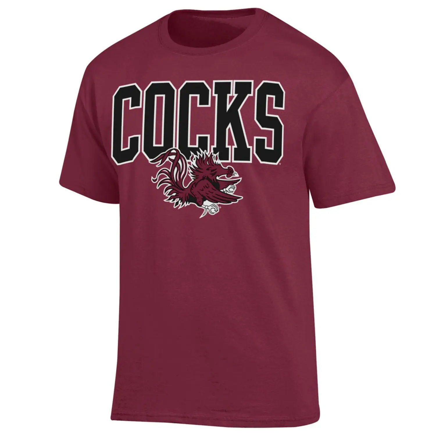 SOUTH CAORLINA GARNET COCKS WITH GAMECOCK T-SHIRT