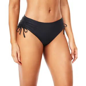 Women Mid Waist Bikini Bottoms - Full Coverage Swim Bathing Suit Bottom Side Tied Swimsuit Bottoms