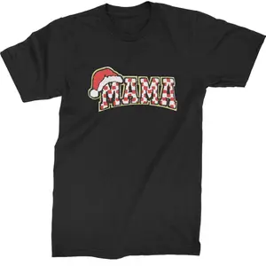 Mama Santa Hat Chenille Patch  Mens T-shirt