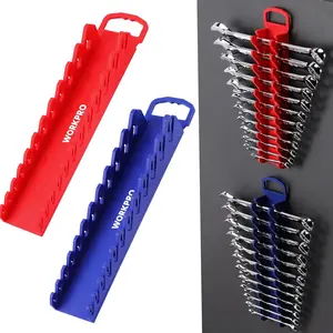 2-Pack Magnetic Wrench Organizer, 12-Piece Gripper Wrench Holder for Stubby or Line Wrenches, Quality Wrench Rack Fits for SAE (1/4” to 15/16”) and Metric (6mm to 24mm), Flexible Teeth