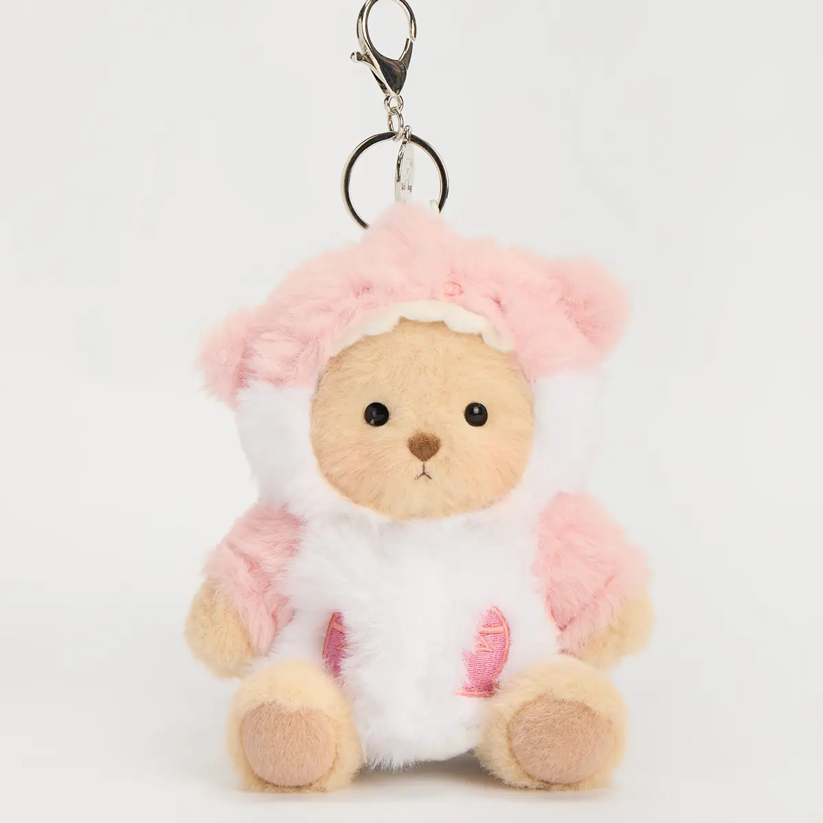 Getahug 5.9 Inches Pink Shark Brown Mini Bear Keychain Bag Charm Gift