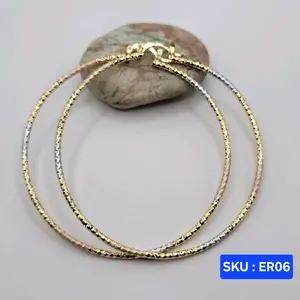 Beautiful Hoop Earrings 3 Color XXL Size 70mm 2 mm Wide Laminated Gold Fashion Jewelry for Women Versatile Stylish Accessory 40mm Laminated Gold SKU ER04