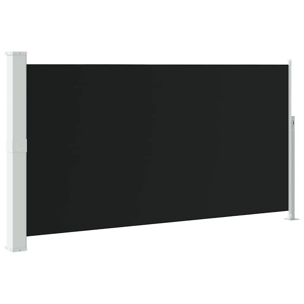 vidaXL Retractable Side Awning, Folding Privacy Screen, Outdoor Divider Wall, Patio Awning for Deck Porch Garden Terrace Balcony, Black 40809