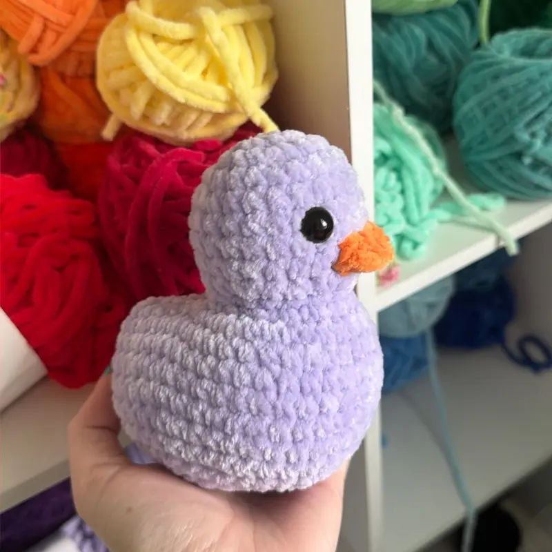 Handmade Crochet Medium Purple Duck