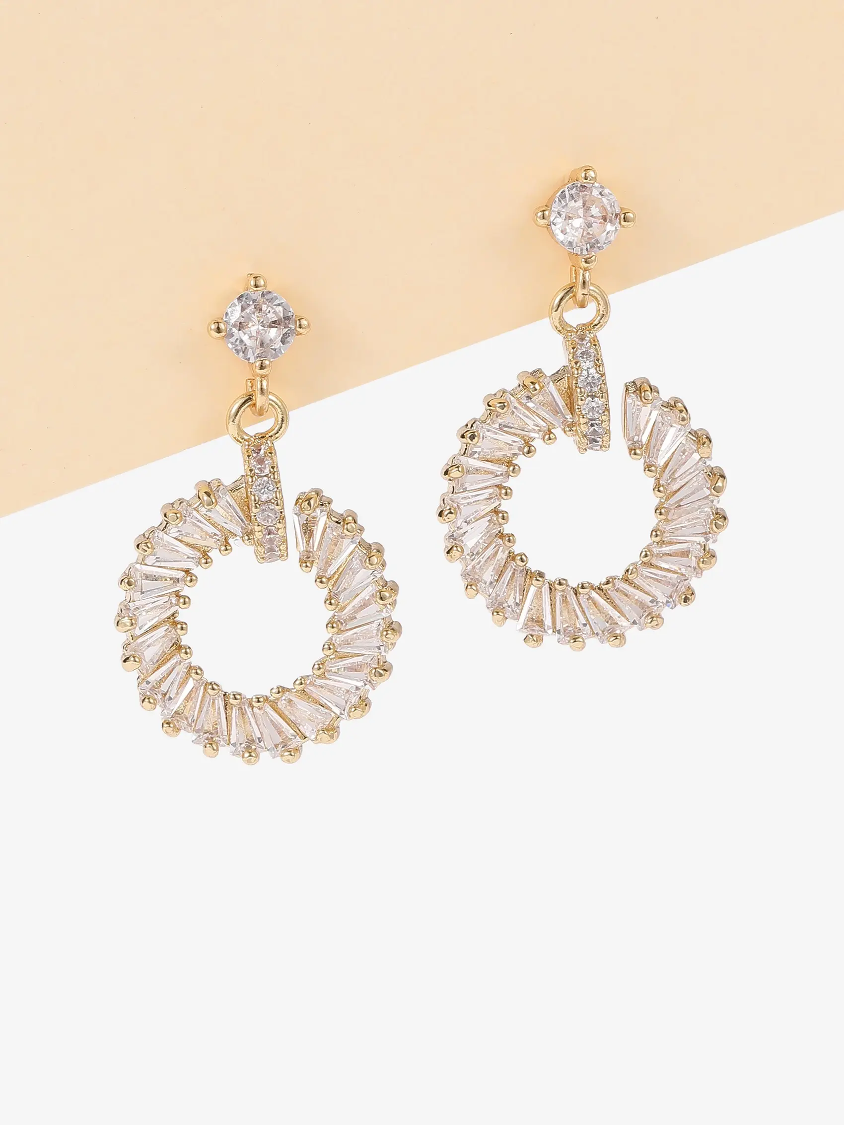 Vessira Non-Natural Crystal Halo Earrings, Fashion Jewelry Accessories