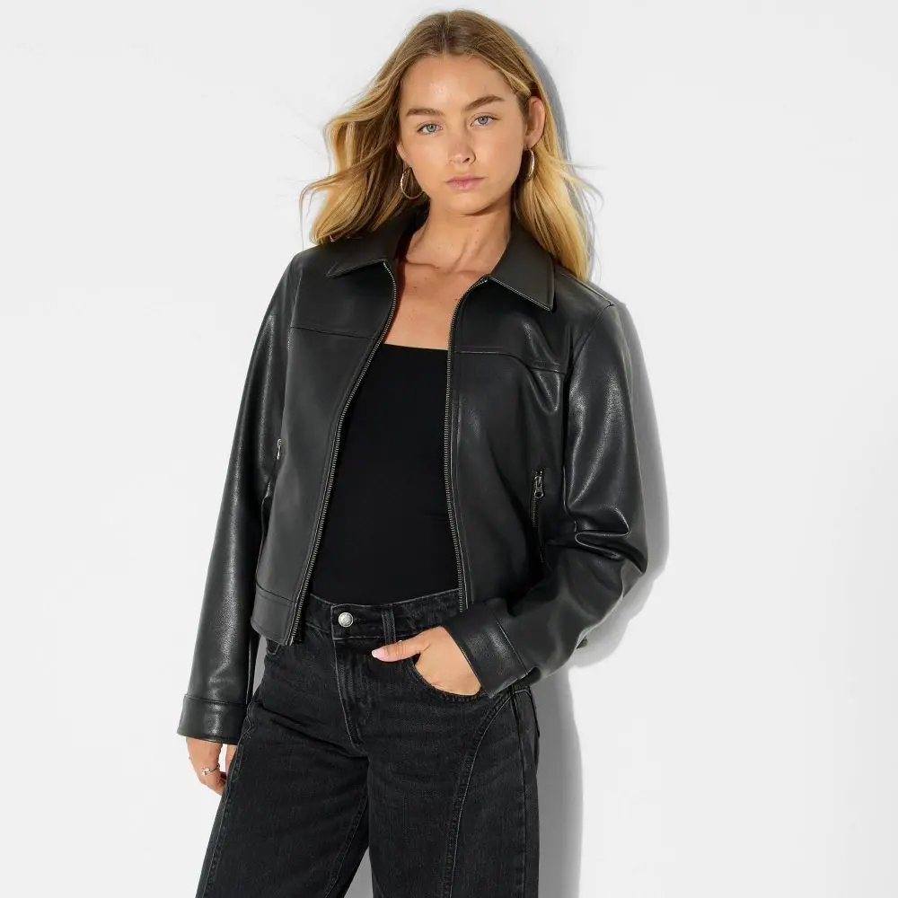 leather jacket uniqlo - TikTok Shop