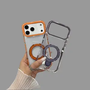 Military grade fall protection! This MagSafe phone case remains crystal clear and comes with a lens mount. IPhone 16/15/14/13/12/11 has built-in lens protection. The ultimate defense! Rotating Camera