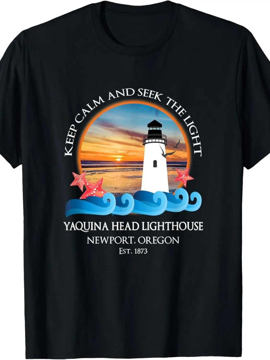 Yaquina Head Lighthouse Newport Oregon Souvenir Novelty T-Shirt