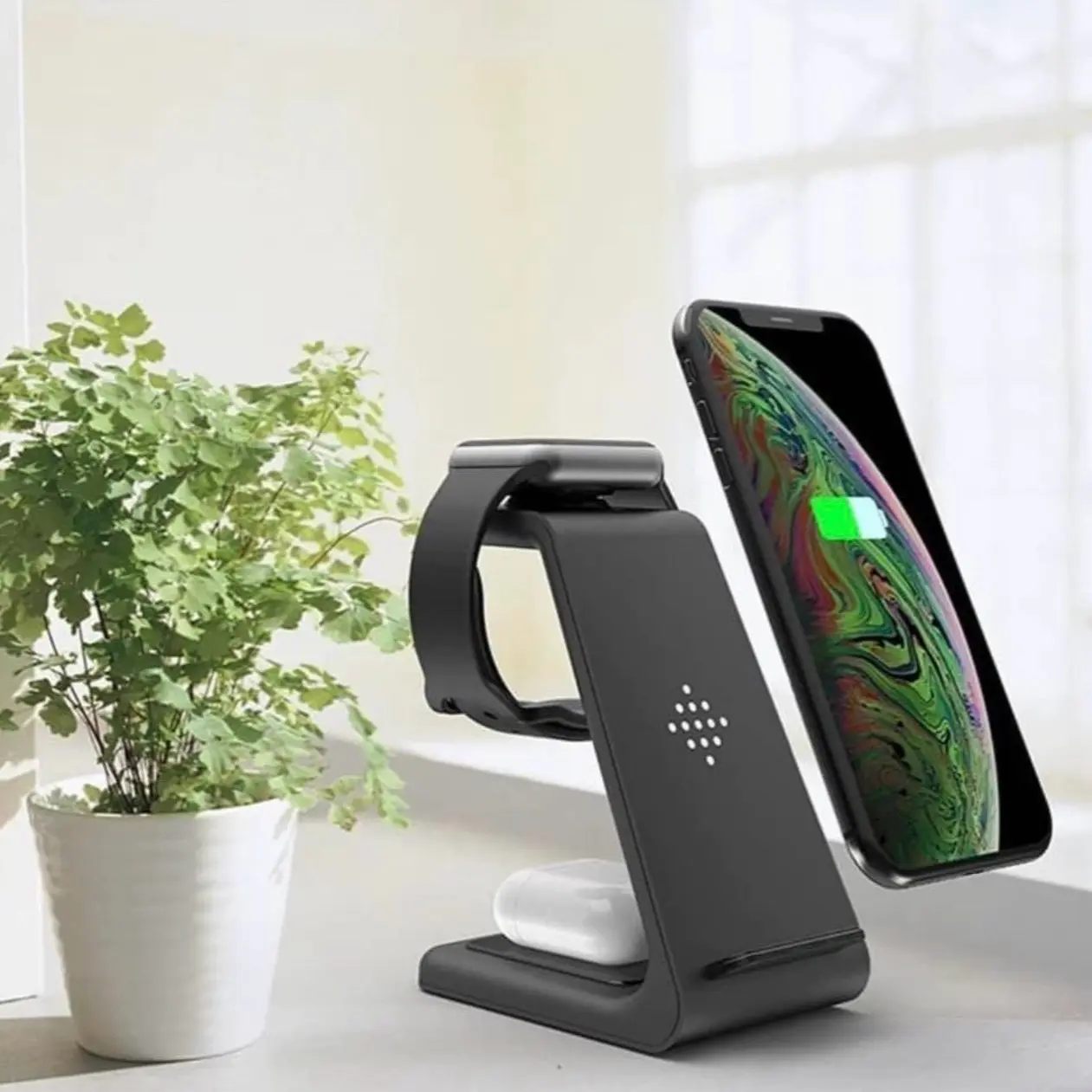 Inayci 3-in-1 Charger for iPhone, AirPods & Apple Watch - Simplified Charging Solution - Cord