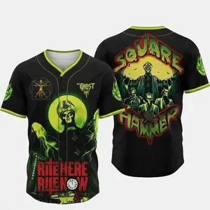 Ghost Band Square Hammer Baseball Jersey – Rite Here Rite Now Gothic Metal Shirt – Dark Ritual Rock Clothing – Heavy Metal Horror Aesthetic Jersey for Fans of Ghost Band Music