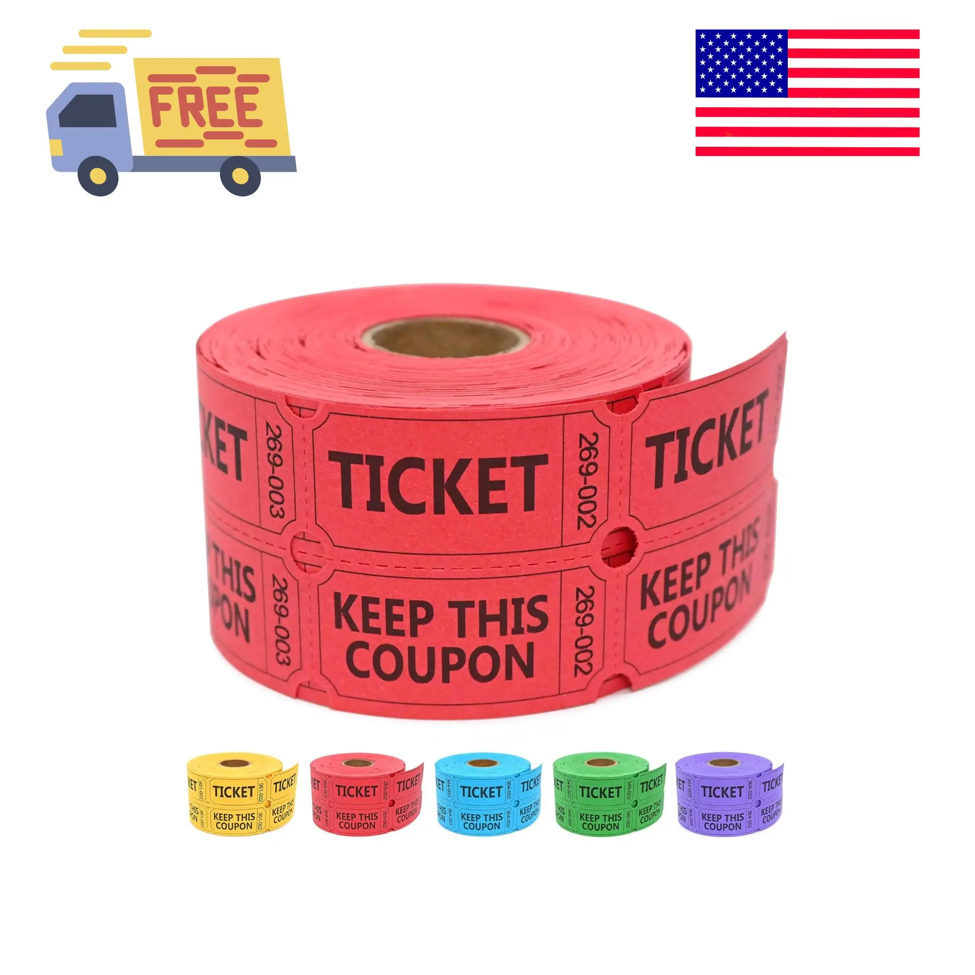 500 Raffle Tickets Double Roll, Raffle Tickets Roll with Name and Phone Number