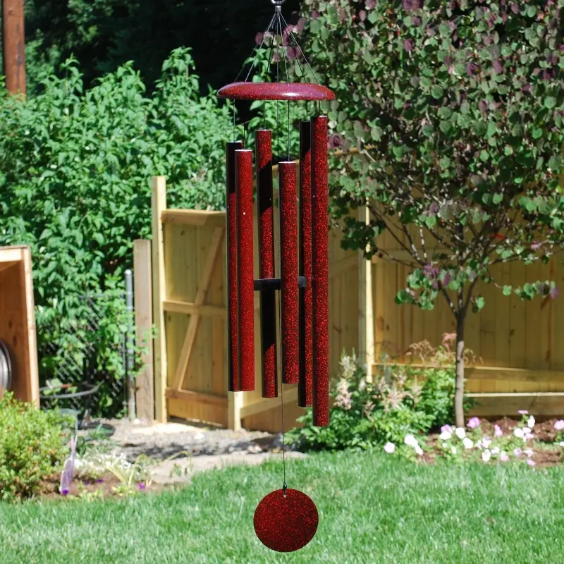 S&K GREENHOUSE Corinthian Bells Windchime - 44 inch, Ruby Splash