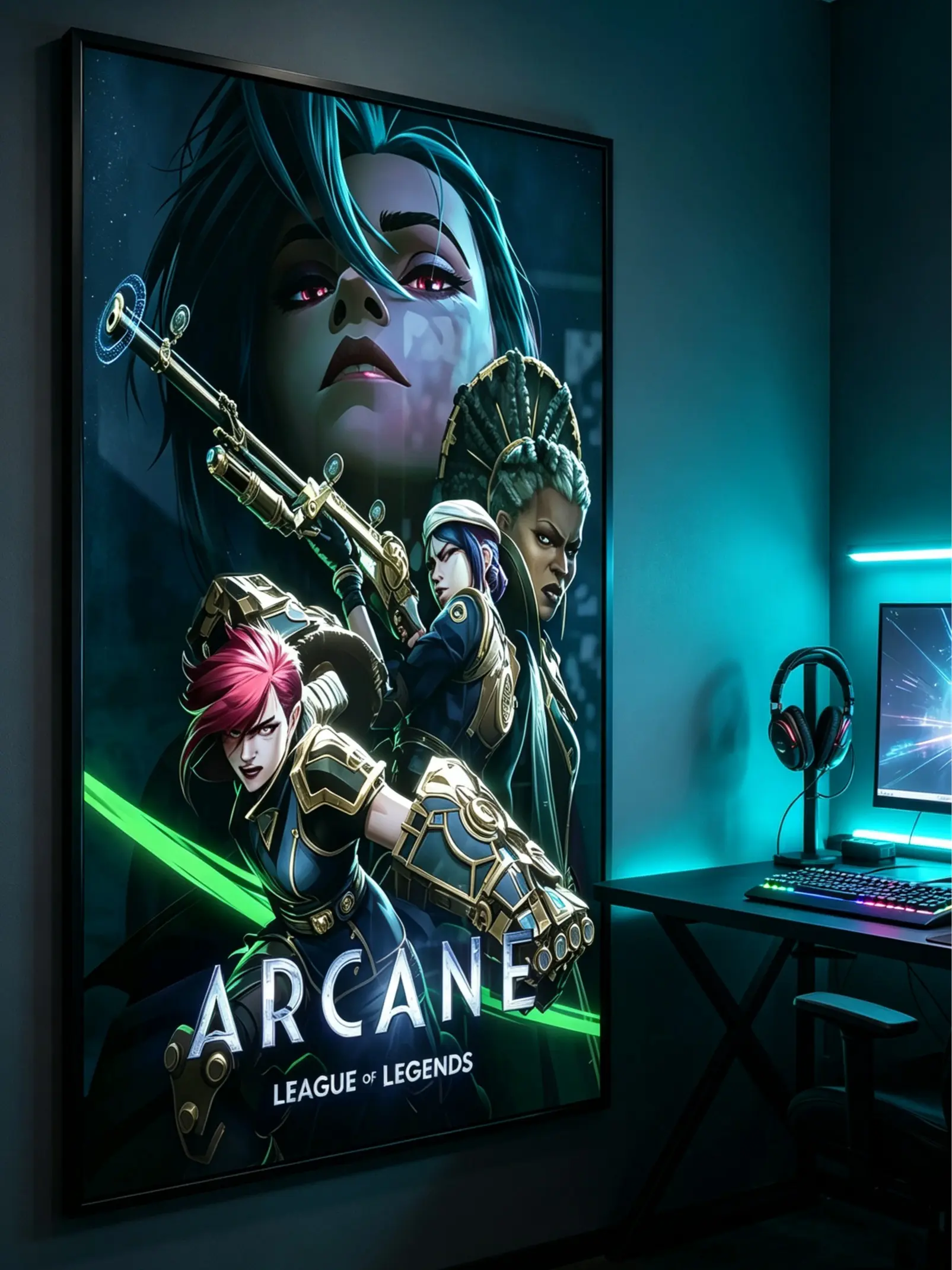 Arcane Poster | League of Legends Wall Art | Jinx Vi Print | Netflix Series Decor | Piltover Zaun Art | Animated Series Poster | Fan Gift